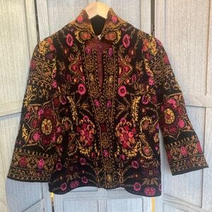 Moth by Anthropologie Payton Jacquard Floral Cardigan Sweater